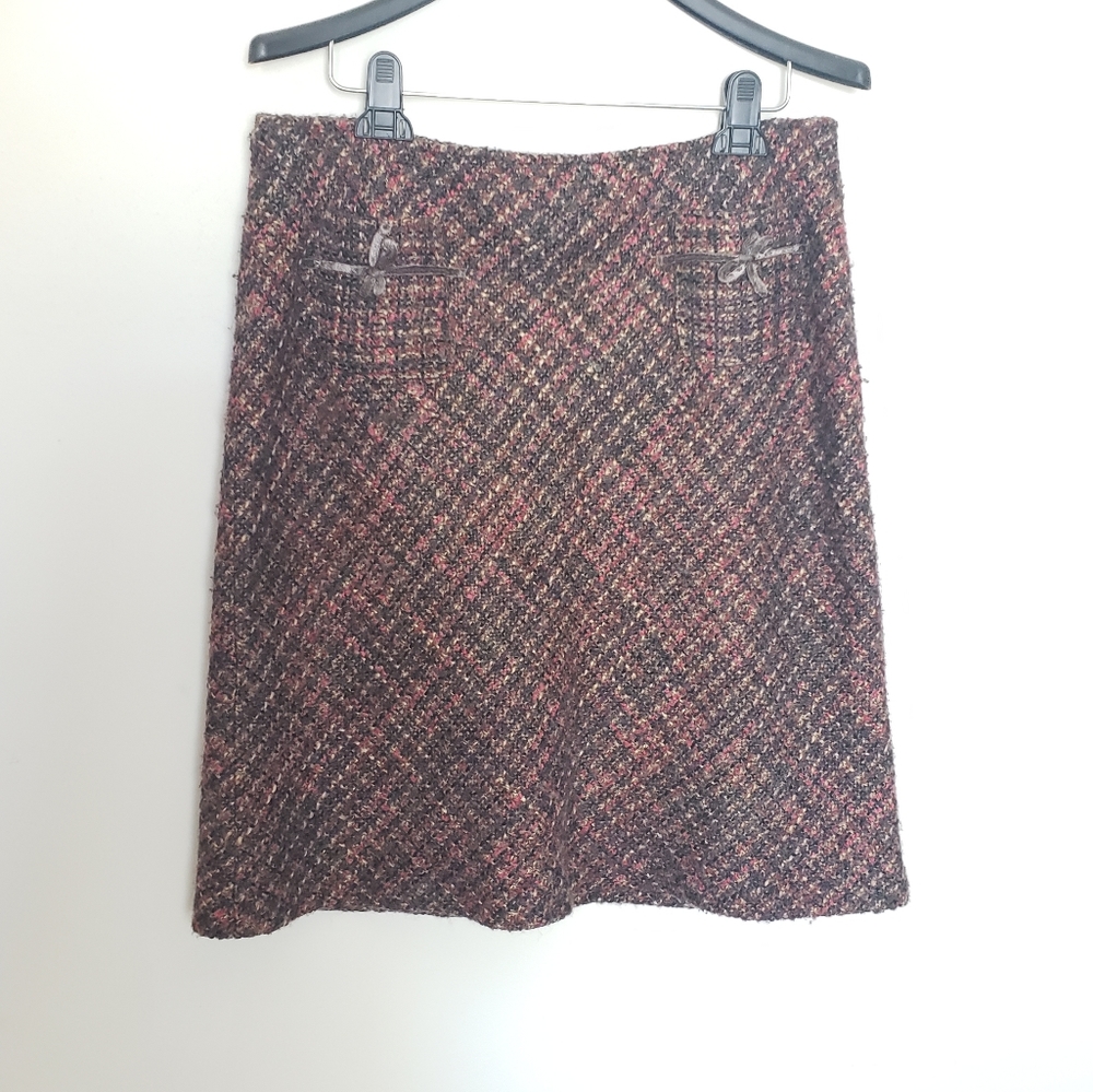 CATO Vintage Brown and Red Tweed Skirt
